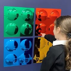 Set of 4 Coloured Bubble Convex Mirrors