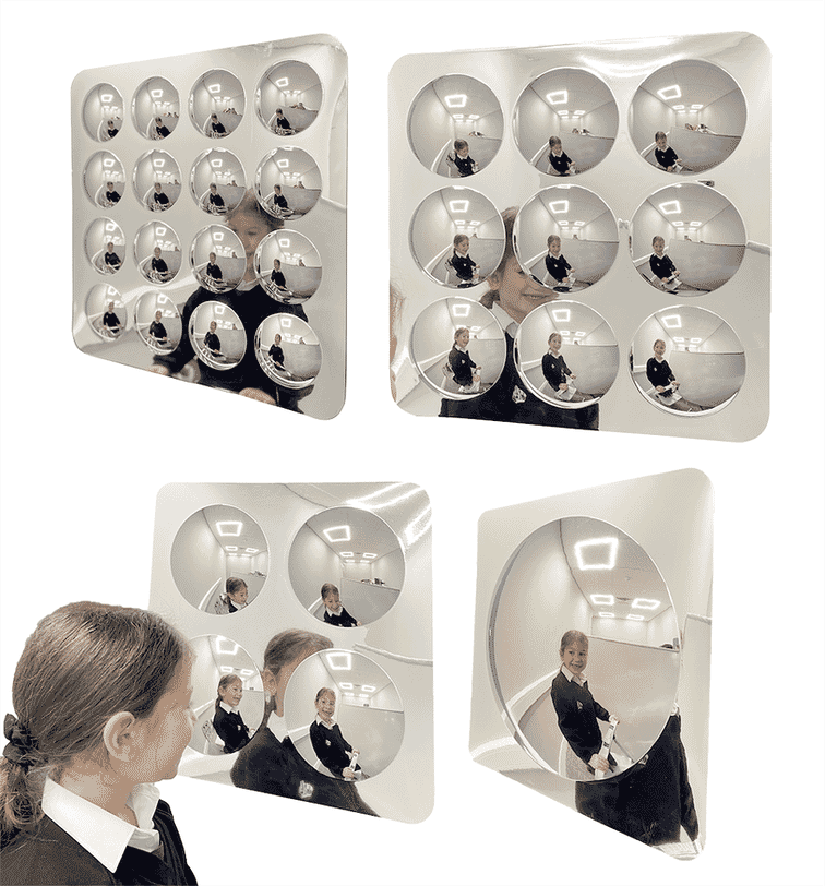  Assorted Convex Mirrors - Set of 4