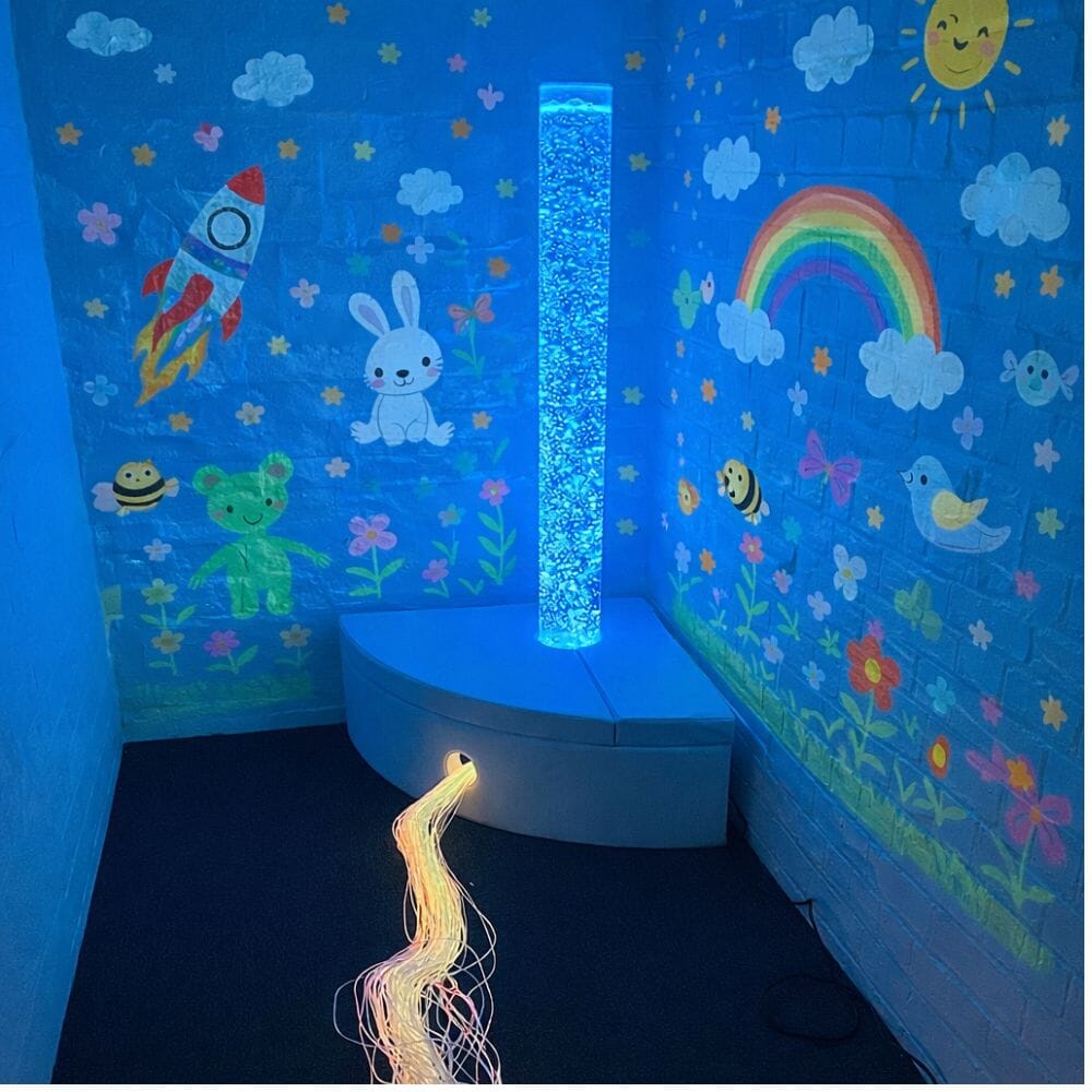 Sensory Corner Kit with Bubble Tube (150cm) and Fibre Optic Tails