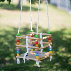 wooden toddler swing