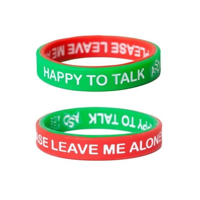 Dual Sided Silicone Wrist Band Mood Band Happy / Sad Face Special Need 2 Pack 