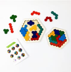 Set of Small & Large Wooden Tangram Puzzles