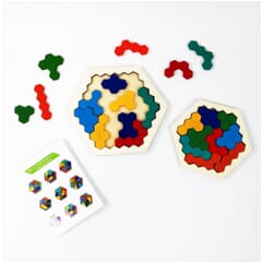 Set of Small & Large Wooden Tangram Puzzles