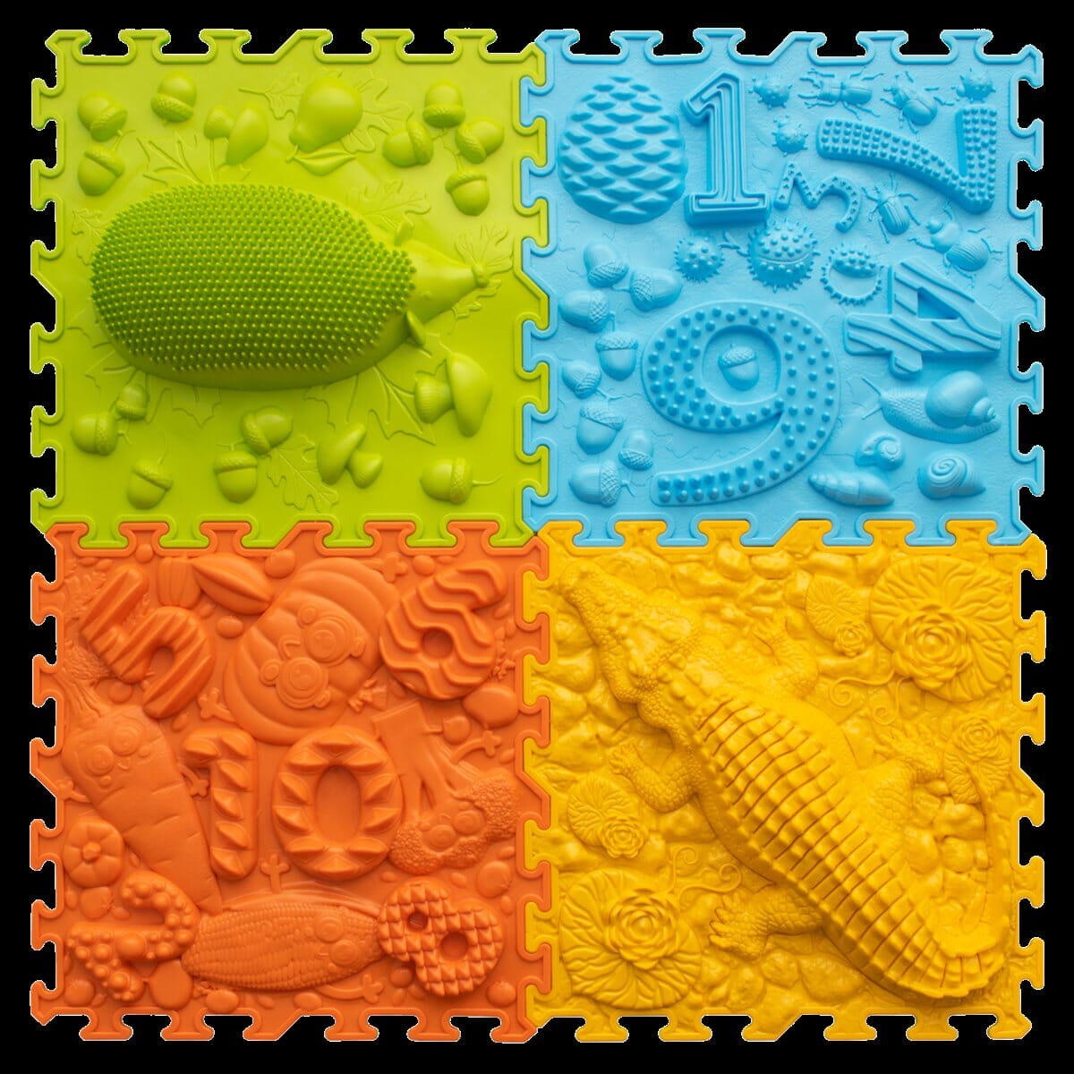 Orto Nature Forest School Sensory Puzzle Playmats (25cm x 25cm) - Set of 4