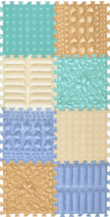 Orto Nature Soft Pastels Sensory Puzzle Playmats (25cmx25cm) Set of 8