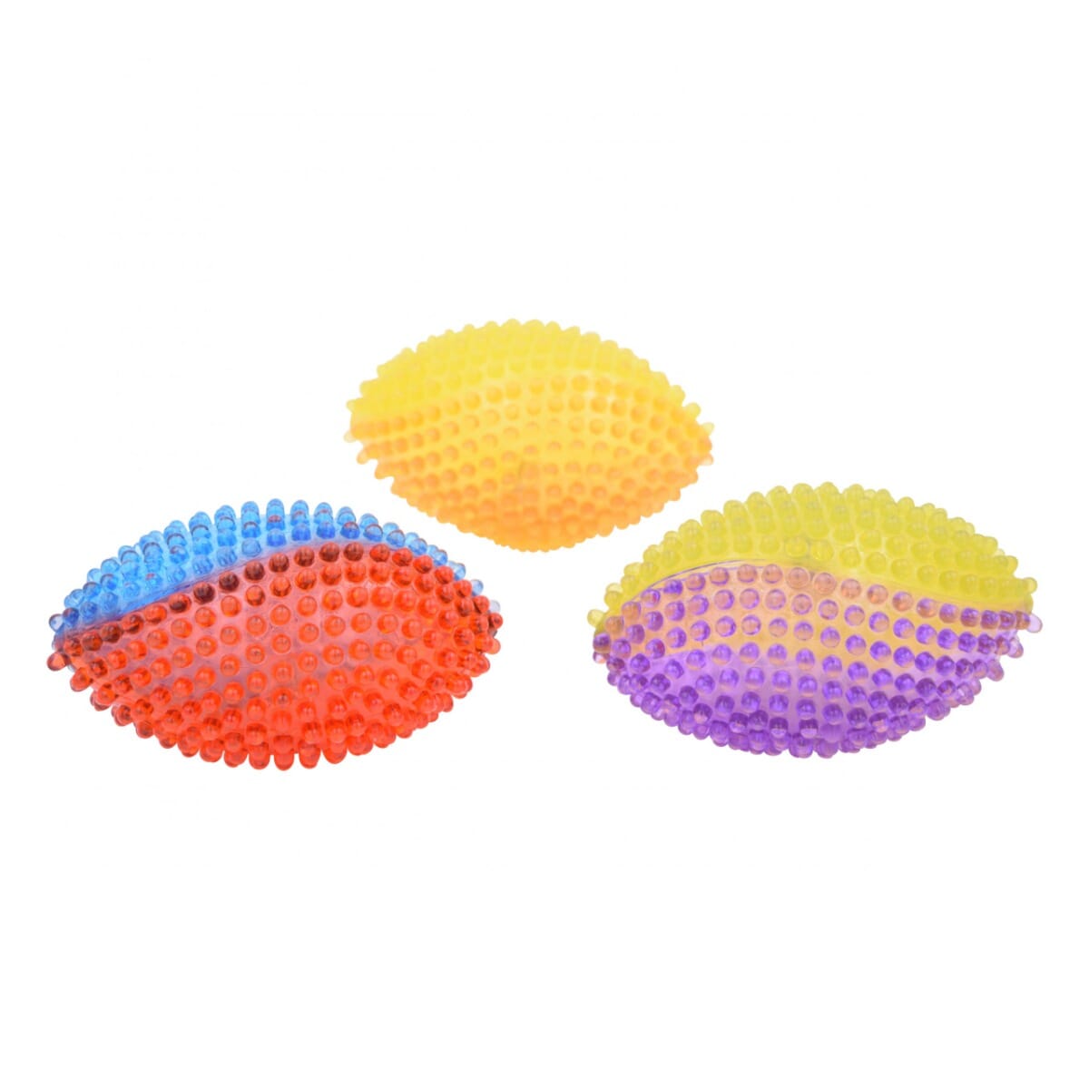 Sensory Kit 3 Spikey Light Up Rugby Balls for Tactile Sensory Play 