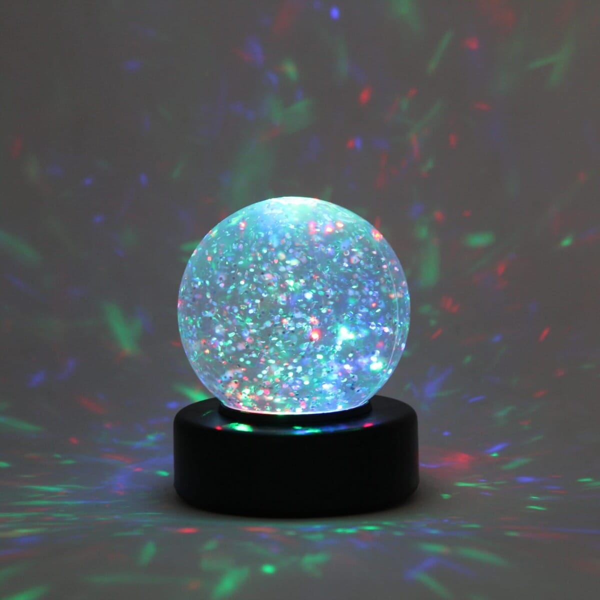 Light up colour changing liquid glitter ball