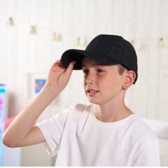 Boy wearing a weighted cap