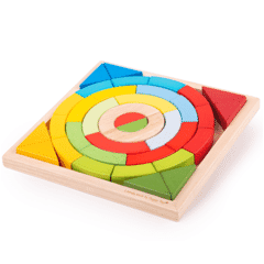 Wooden Arches and Triangles Puzzle Tray